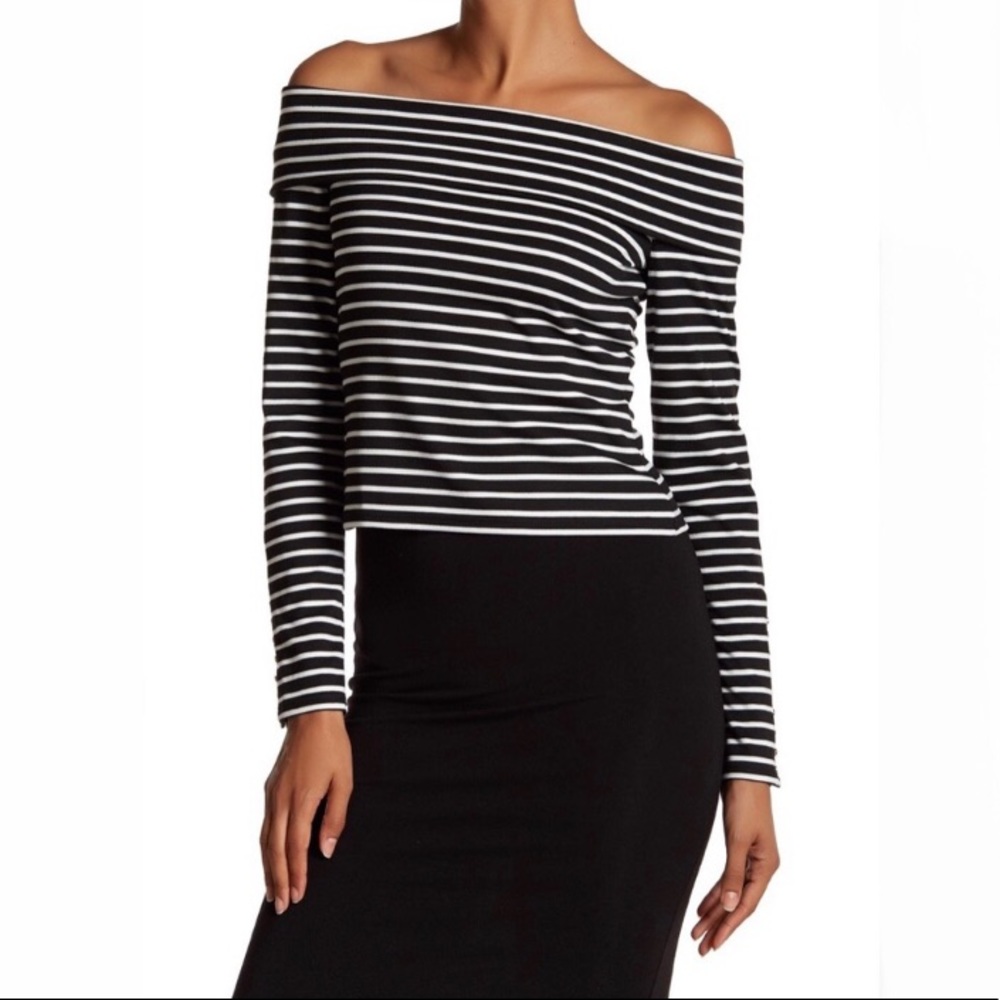 Derek Lam 10 Crosby Off The Shoulder Striped Top NWT